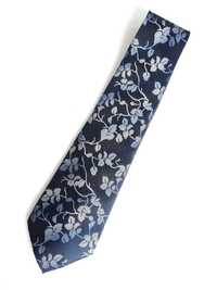 Krawat kwiaty niebieski GIORGIO ARMANI jedwab delikatny elegancki BLUE