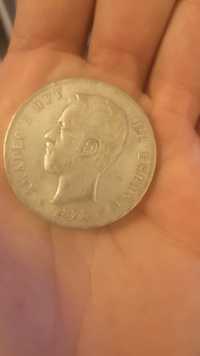 5 Pesetas 1871 rei amado I