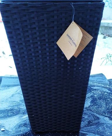 Горщик для квітів ротанг (чорний) 31*50 см