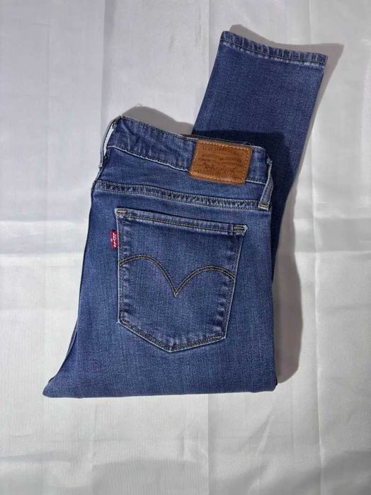 Levis damskie jeansy W27 skinny mid rise niebieskie vintage Y2K