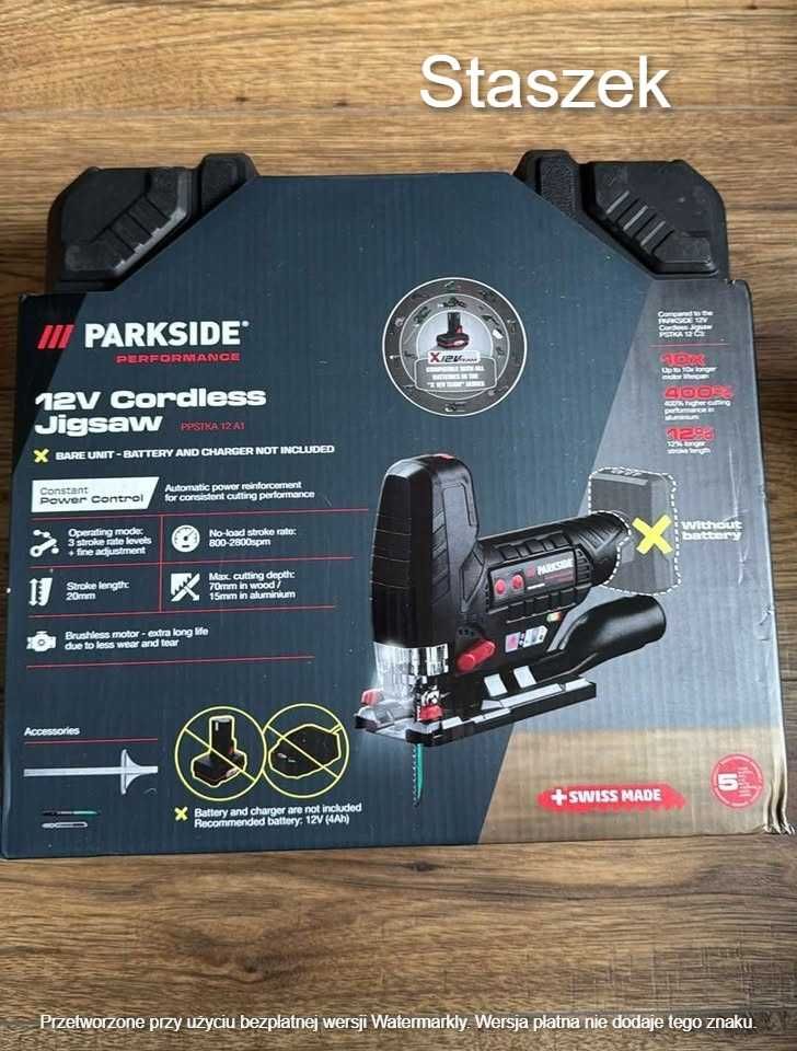 PARKSIDE PERFORMANCE Akumulatorowa wyrzynarka 12V PPSTKA 12 A1 - NOWA