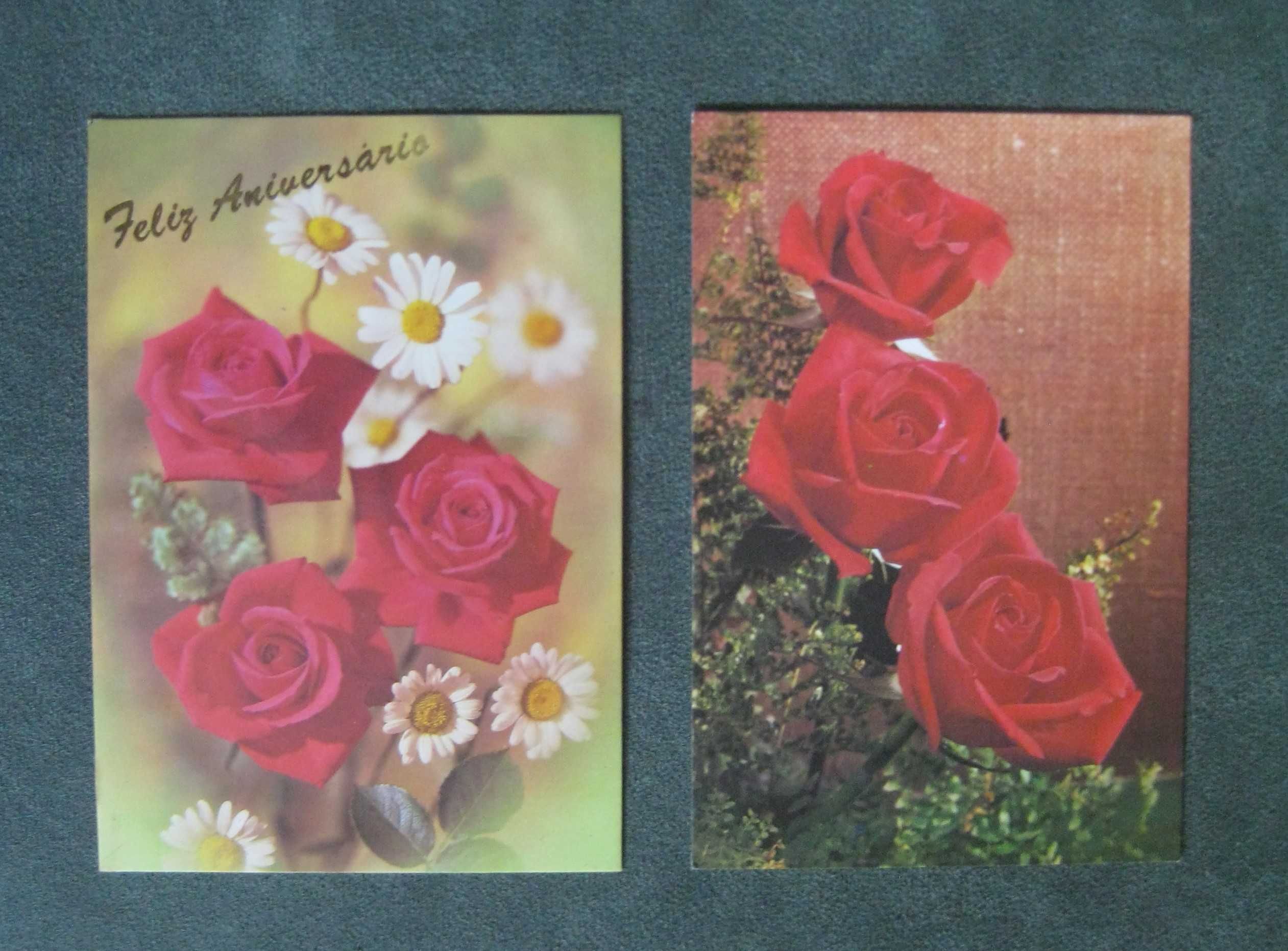 Conjunto de 7 Bilhetes Postais Rosas e Mais Flores