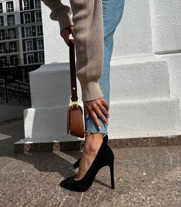 Туфлі лодочки замша натуральна