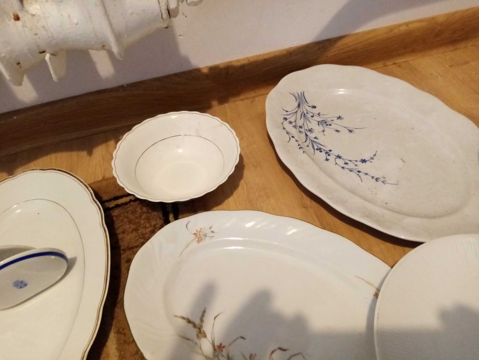 Zestaw białe talerze półmiski uzywane dużo