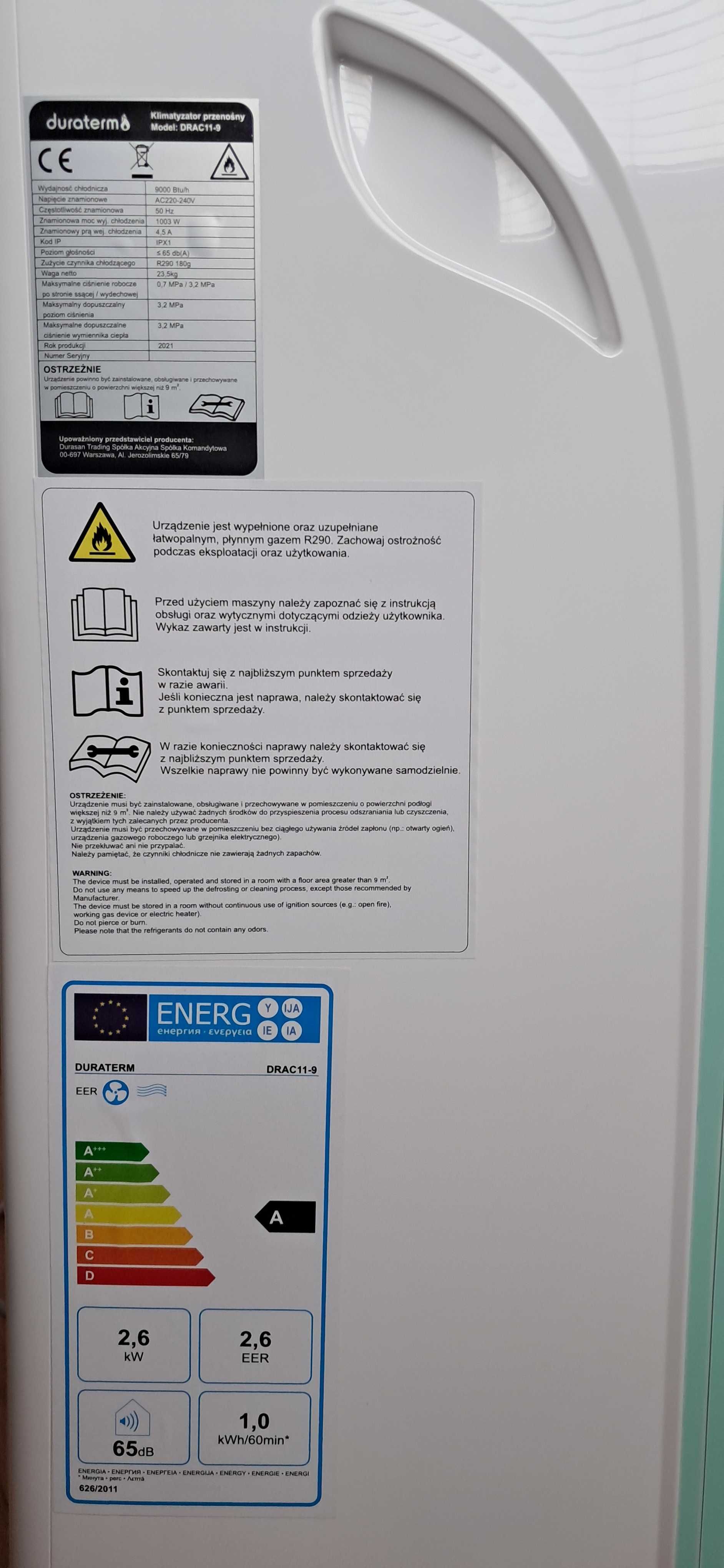 Klimatyzator przenośny Duraterm 2,6 kW