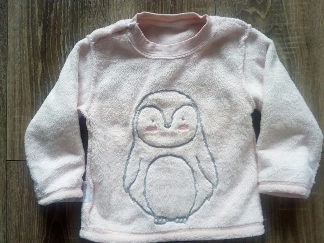 Ciepla bluza z pingwinkiem, roz. 86-92