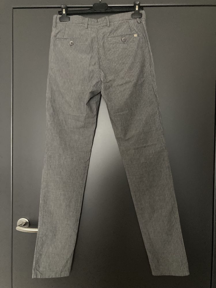 Spodnie Massimo Dutti, szaro-biale paski, r. M