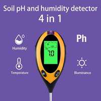 Miernik pH gleby, wilgotności, temperatury + akumulator 9V