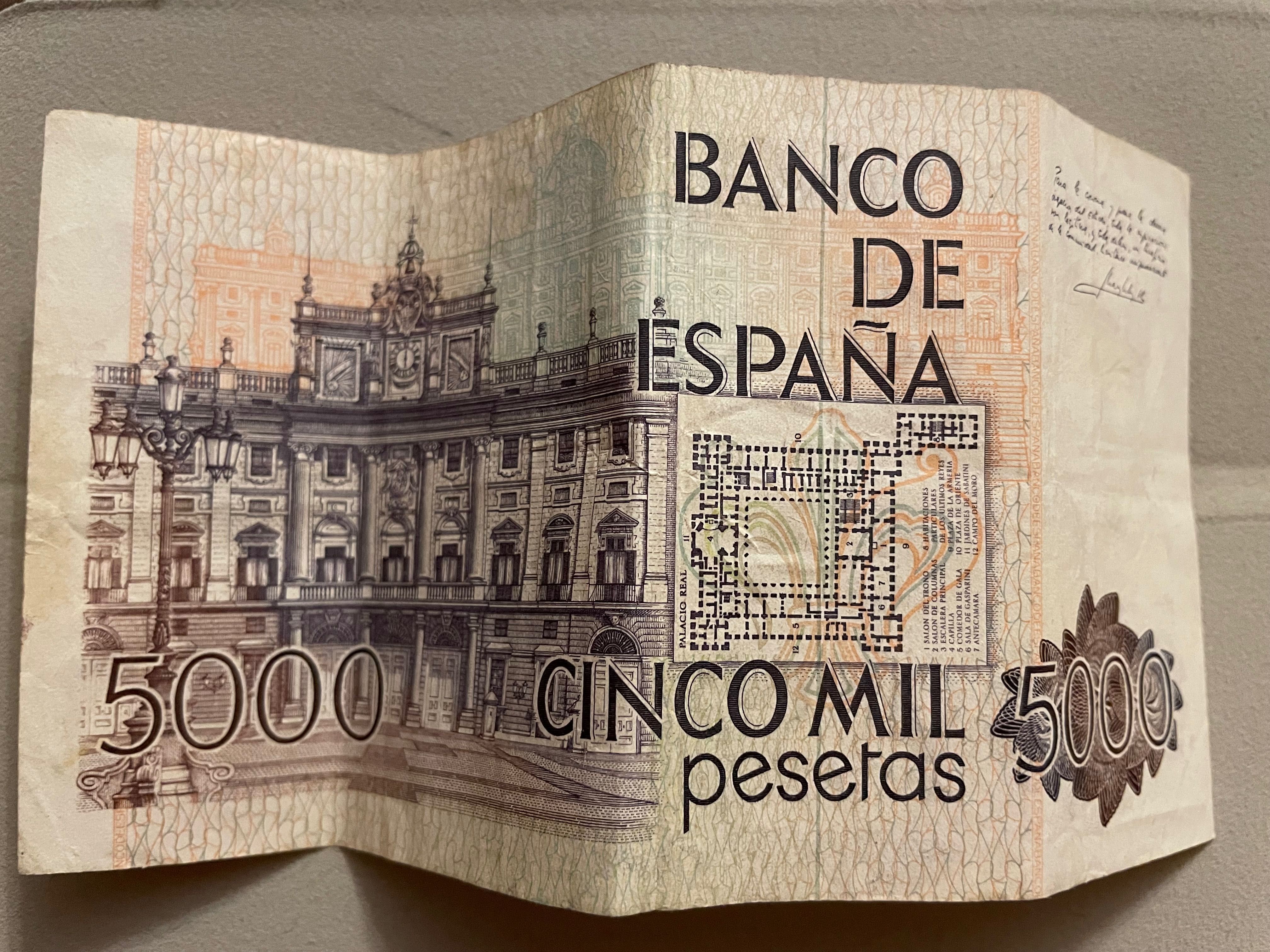 Nota 5000 pesetas