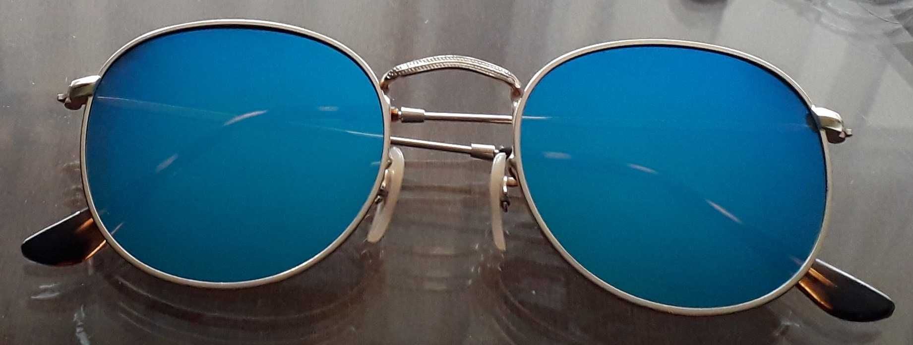 Nowe ( bez metki), okulary przeciwsłoneczne, niebieskie.