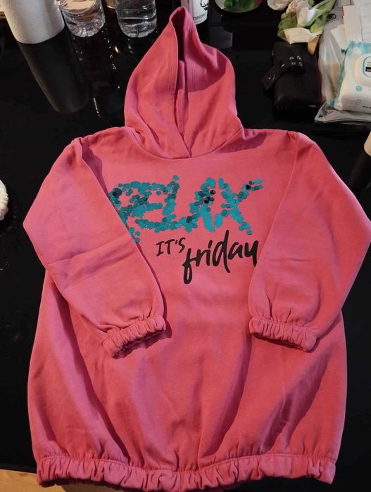 Sweat-shirt cardada com capuz - Benetton - 7/8 anos
