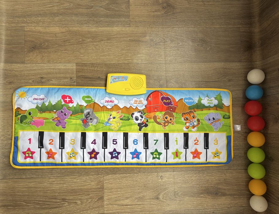 Музичний Килимок-піаніно розвиваючий 100х35см Жовтий