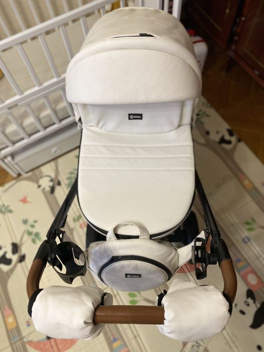 Дитяча Коляска 2 в 1 Kidex K-Style Diamond White Handle Brown