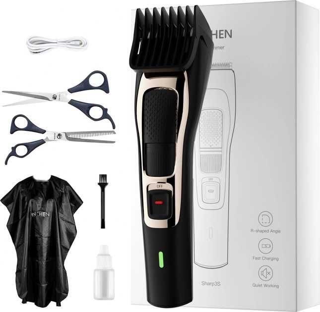 Машинка для стрижки триммер Xiaomi ENCHEN Sharp 3S, ножницы и накидка