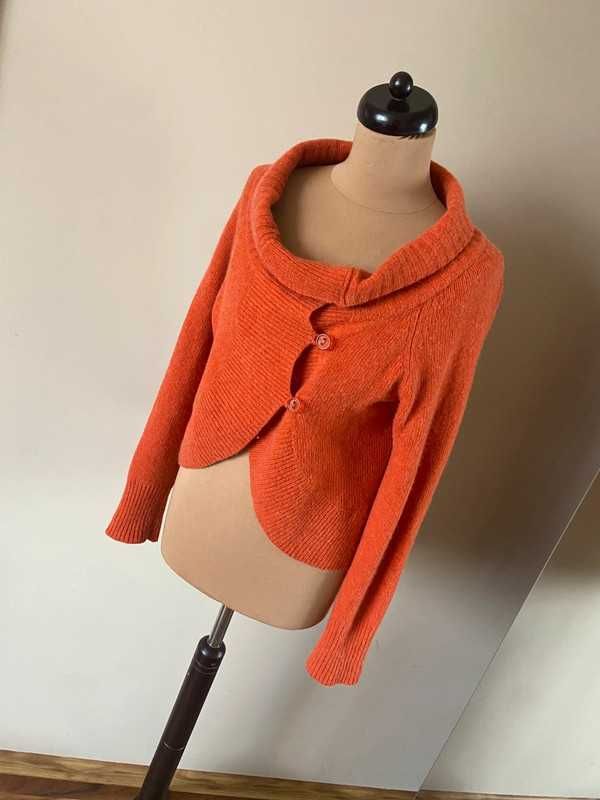 Angora merino welna sweter bolero kardigan lekki tkany s m 38 36 h&m