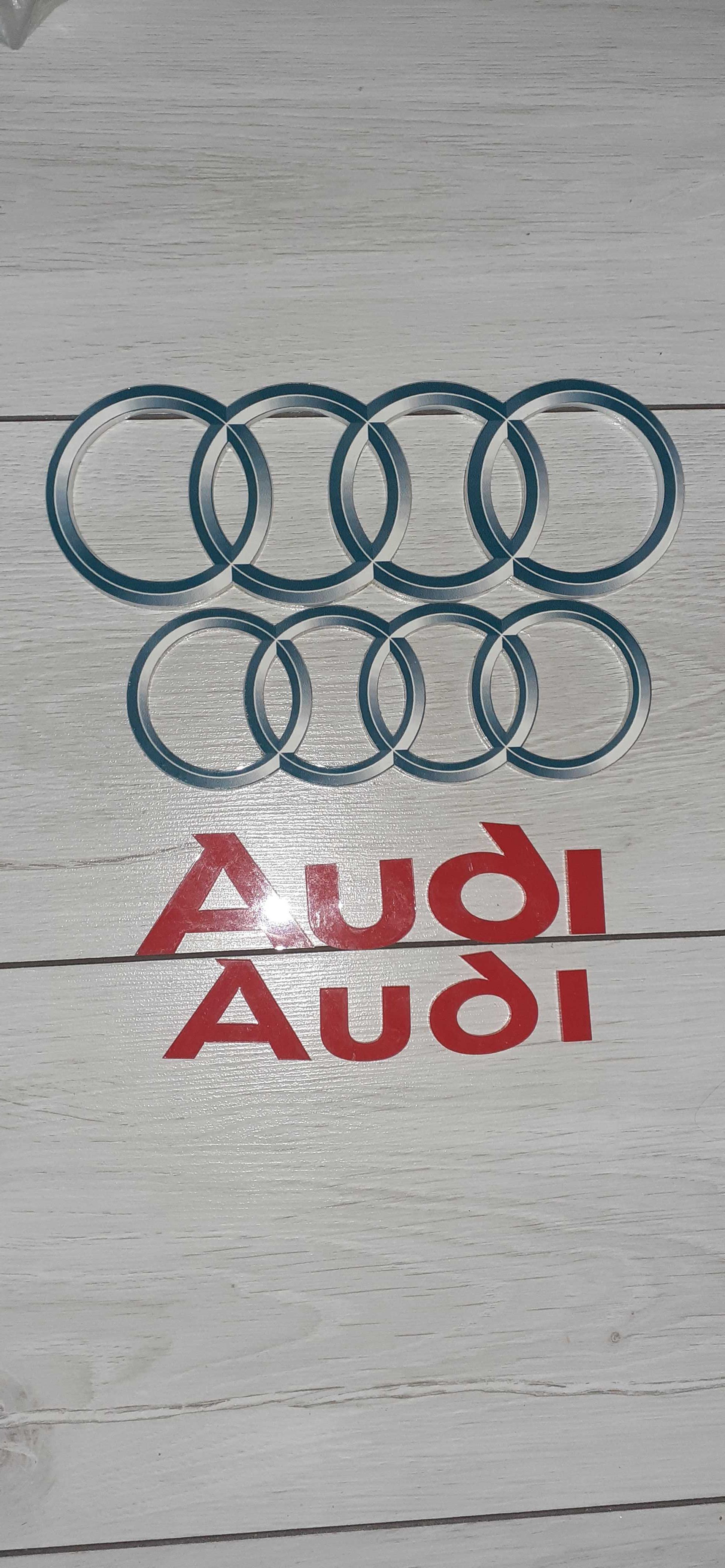 Audi znaczek logo napis plastik twardy do przyklejenia wieszania fajny