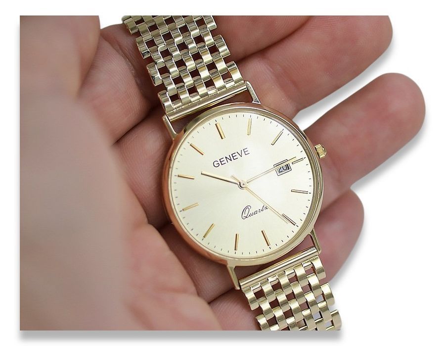 Złoty zegarek męski 14k Geneve mw006y&mbw005y elegancki lekki Gdańsk