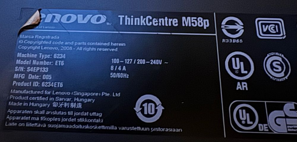 Komputer Lenovo ThinkCentre M58p