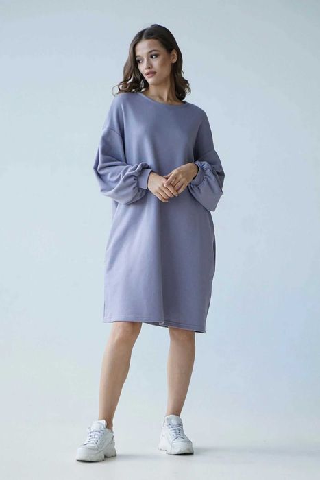 Сукня Vovk S-M, трикотажна, з кишенями, сіра