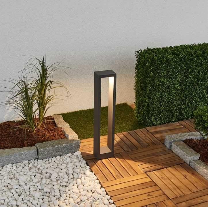Lampa ogrodowa LED Lucande Jupp , 60 cm, antracyt, metal, IP54