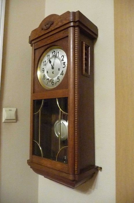 Piękny, duży zegar kwadransowy Junghans, sprawny,antyk, po renowacji