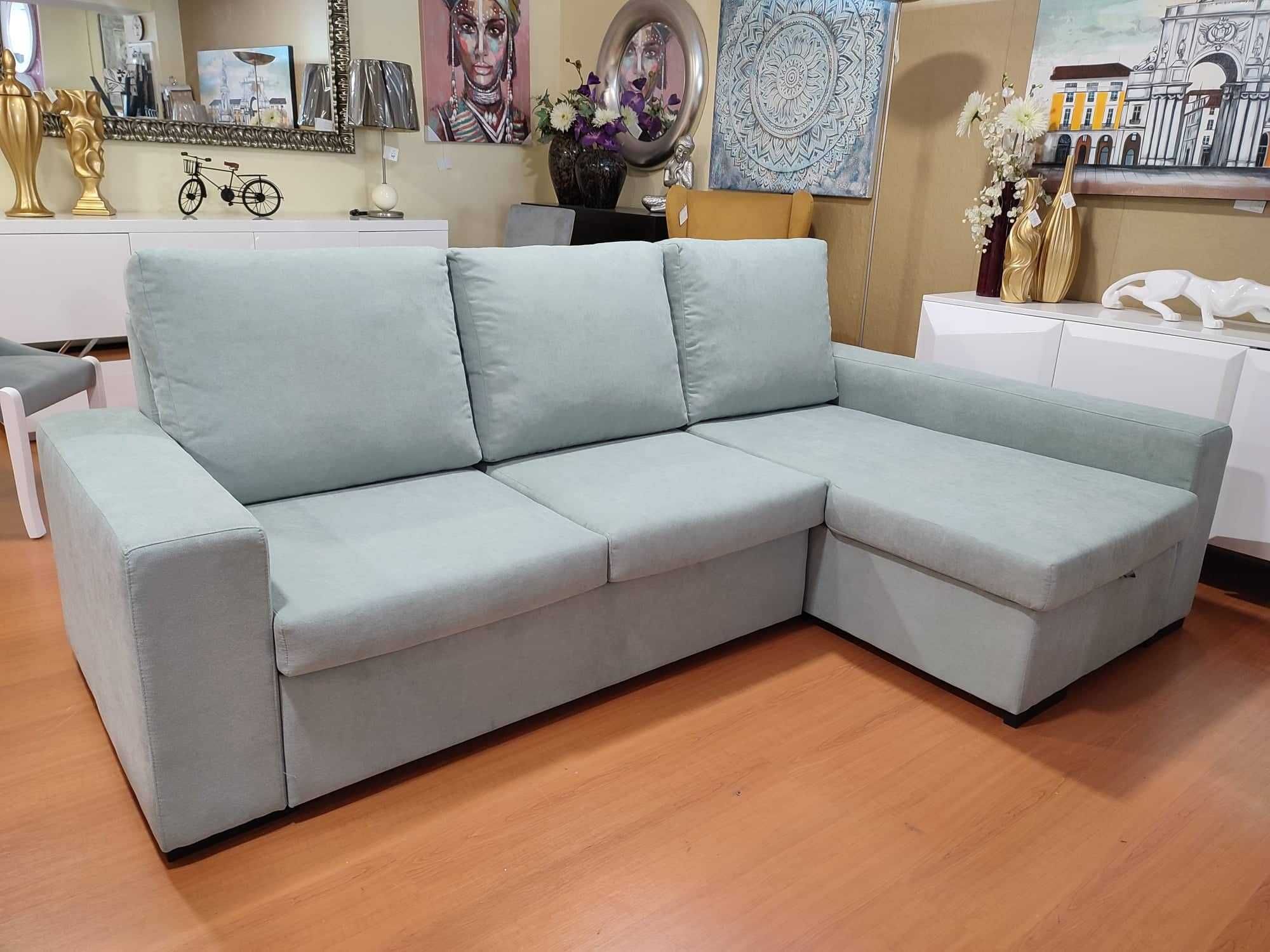 SOFA CAMA c/ Chaiselong - NOVO - FABRICA - Varias cores - sofá