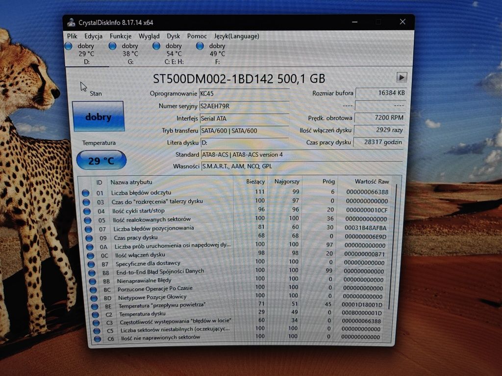 Dysk twardy HDD 3,5" Seagate Barracuda 500GB 7200RPM doskonały stan