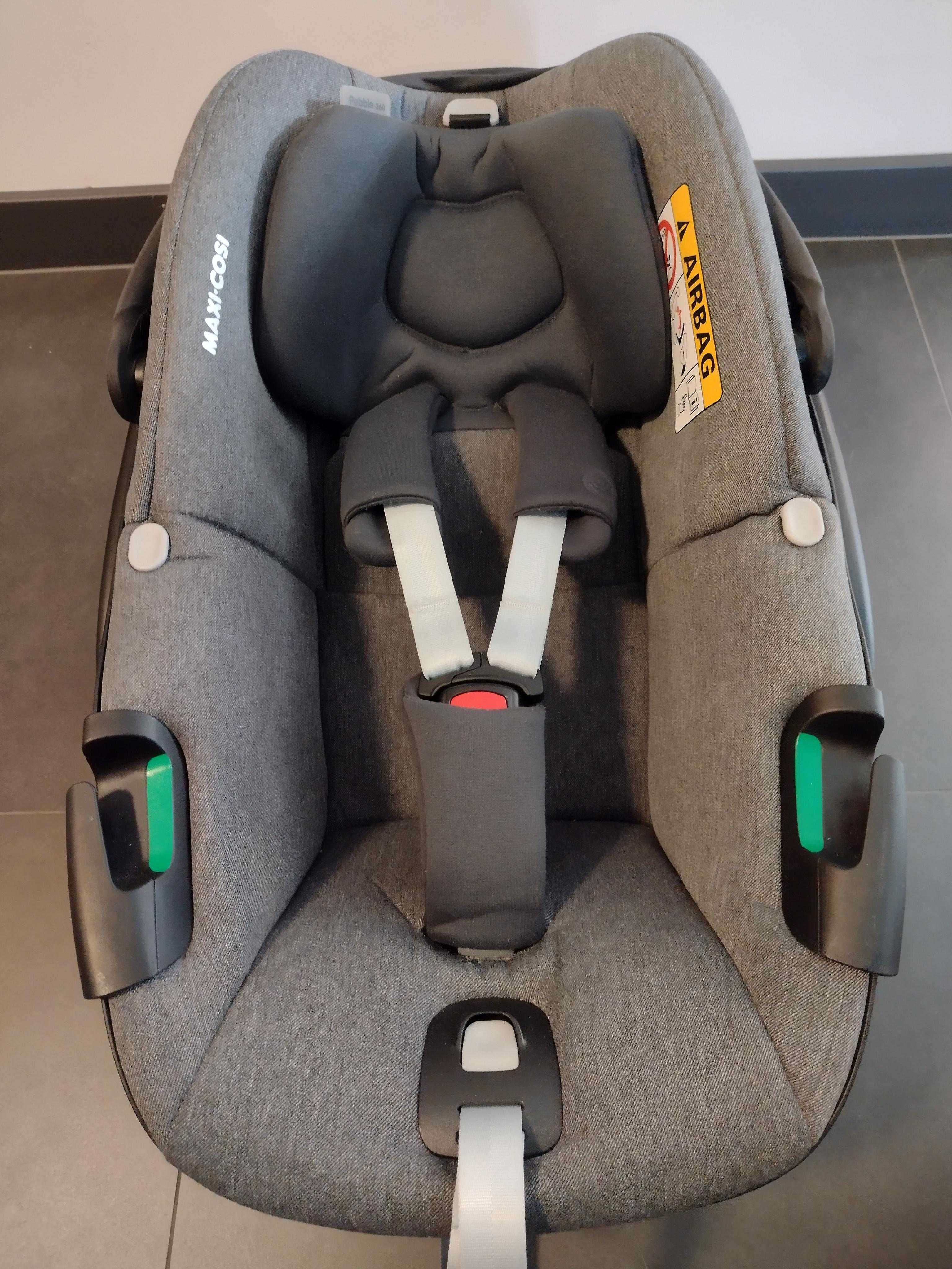 Maxi Cosi Pebble 360 - fotelik dla niemowląt / Select Grey + adaptery