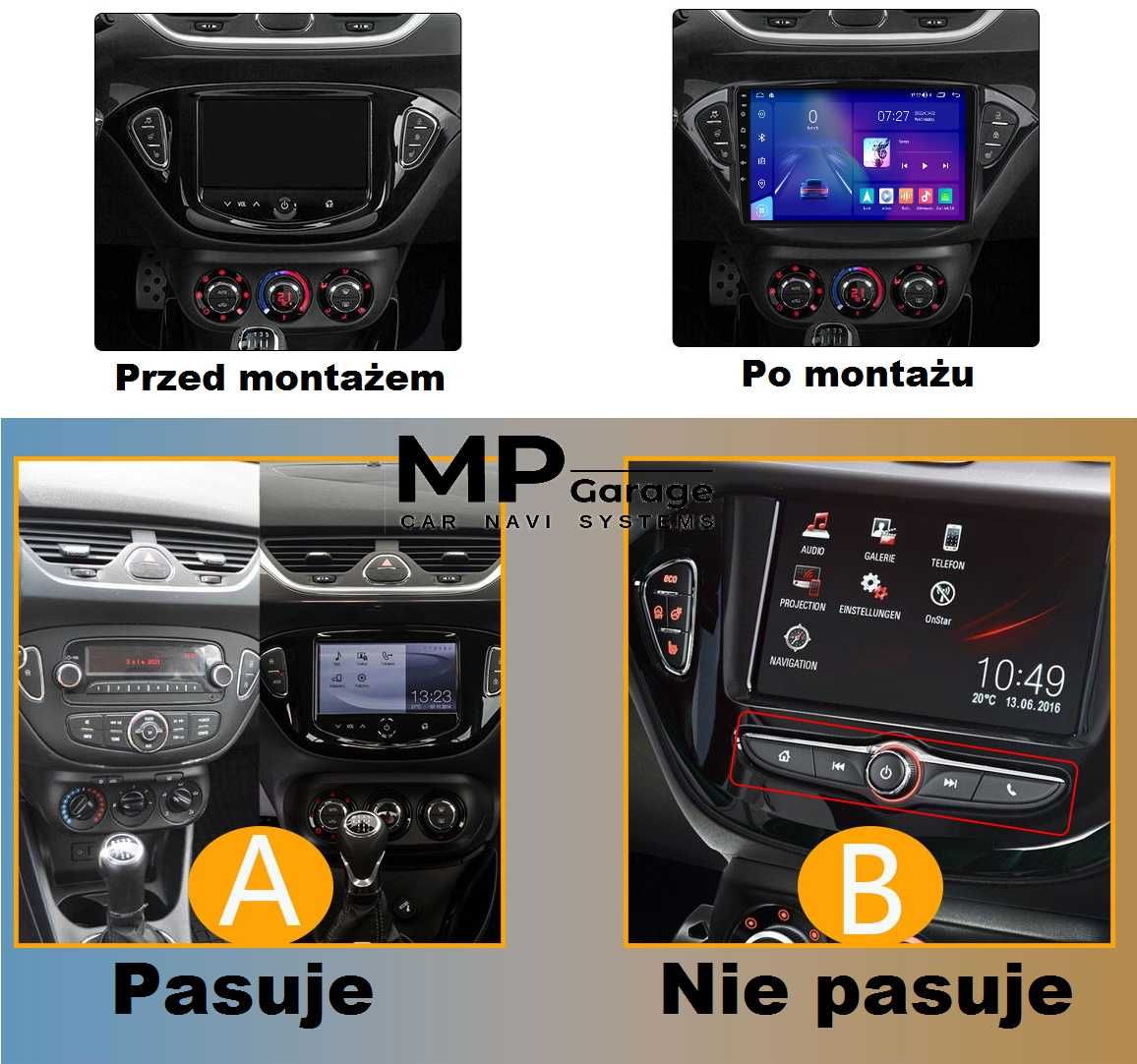 Opel Corsa E Radio Android CarPlay/AndroidAuto Qled LTE 4G Montaż