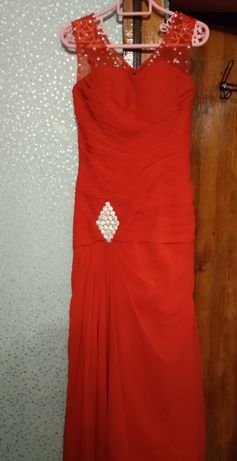 Платье красное в пол,вечернее шикарное!