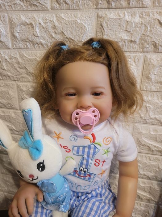 65 см Велика лялька reborn Саллі з чарівною усмішкою