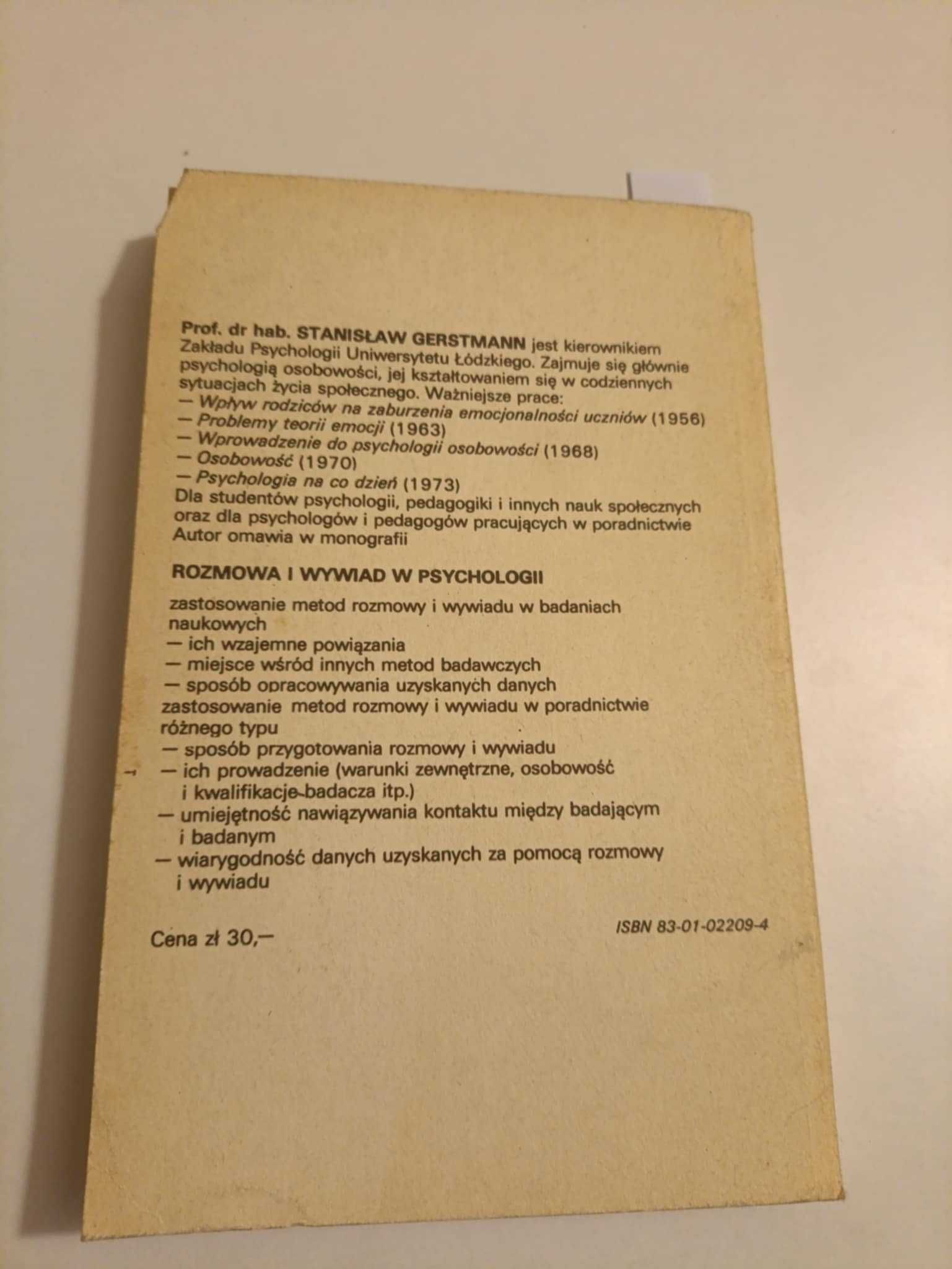 Rozmowa i wywiad w psychologii - Stanisław Gerstmann