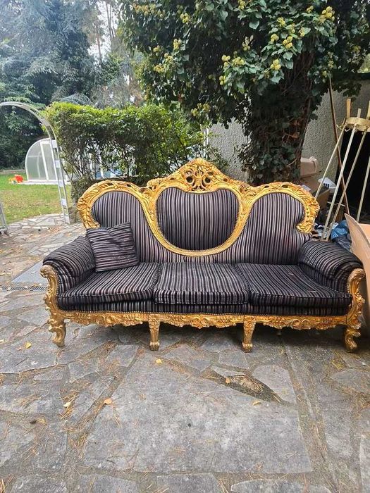 SOFA złota kanapa Antyczna złote rzeźbiona królewska Pałacowa