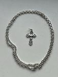 Серебренную цепочка с крестиком 925 17г 65см