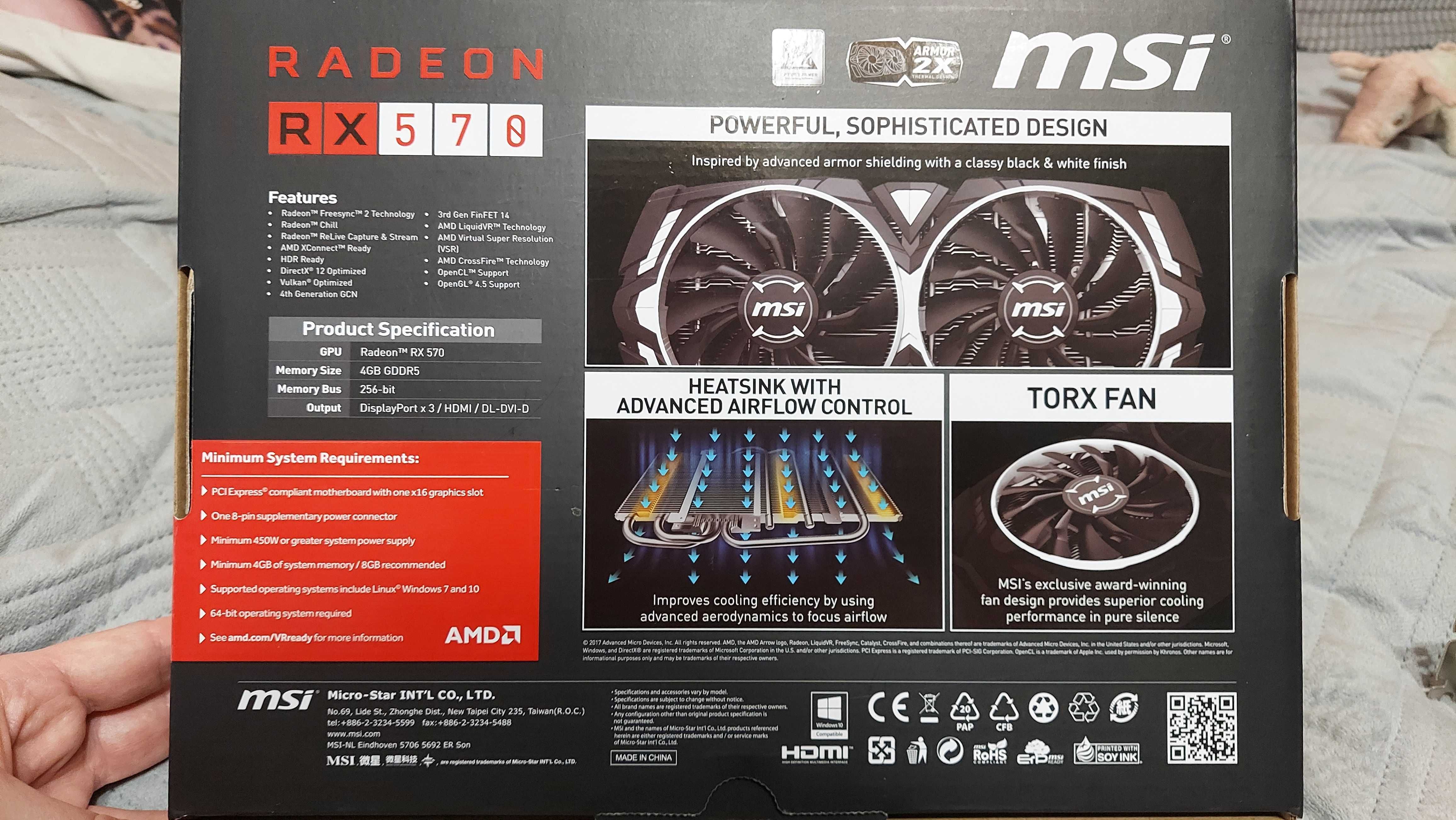 Karta graficzna MSI Radeon RX 570 OC 4gb Armor