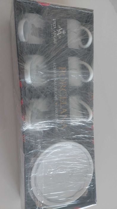 Conjunto de 6 chávenas de café Vista Alegre prata NOVO