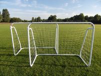 Zestaw 2 bramek piłkarskich bramki METALOWE 124 cm 2szt z siatką
