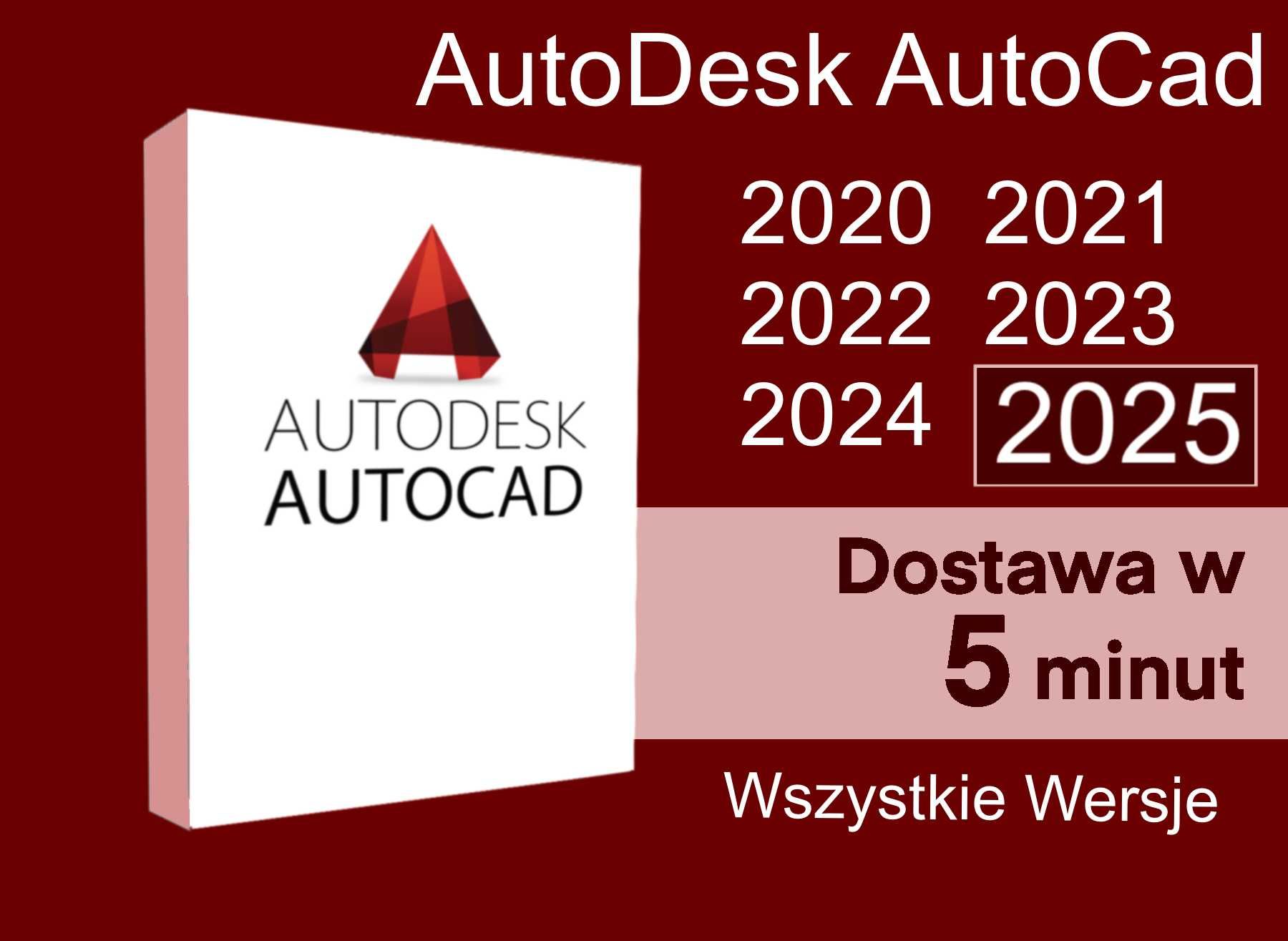Autodesk AutoCad PL 2020, 2021, 2022, 2023, 2024,2025 Wszystkie Wersje