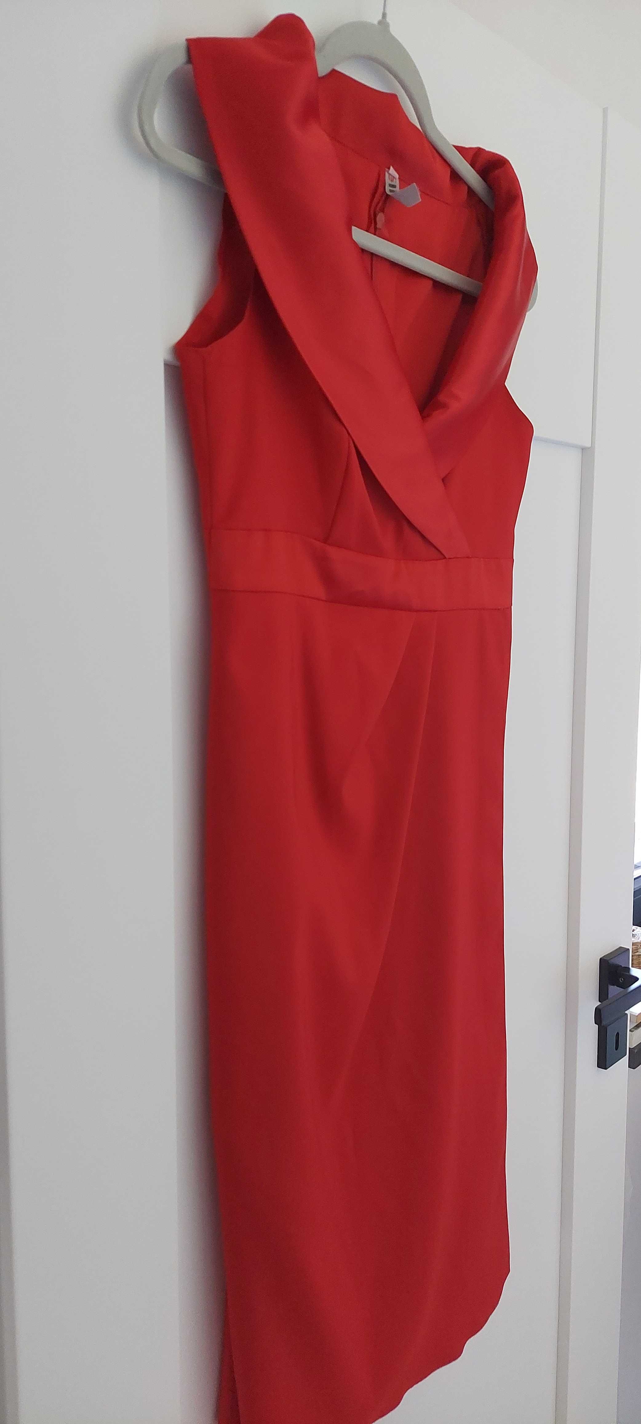 Sukienka czerwona wizytowa 38 M
