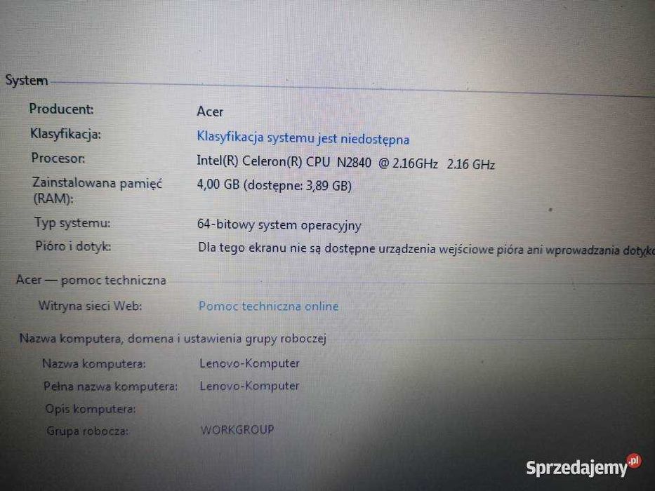 Laptop Lenovo N2840 G50-30 SPRAWNY