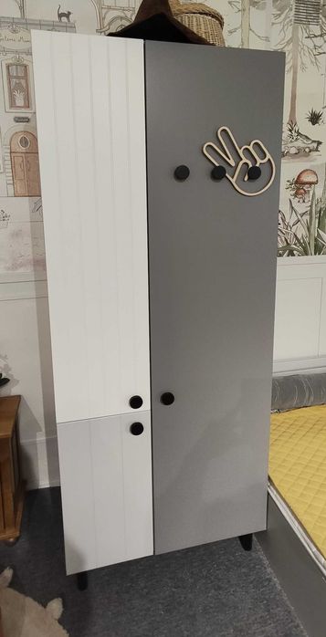 Zestaw mebli - chłopiec/ nastolatek łóżko szafa biurko szare