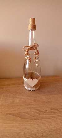 Butelka ozdobna z korkiem wazon szklany diy