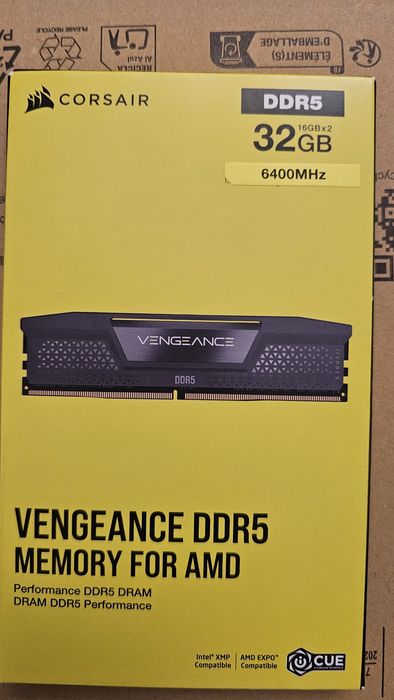 NOWY Corsair vegeance DR5 RAM 32GB (2x16GB) 6400MHz CL32