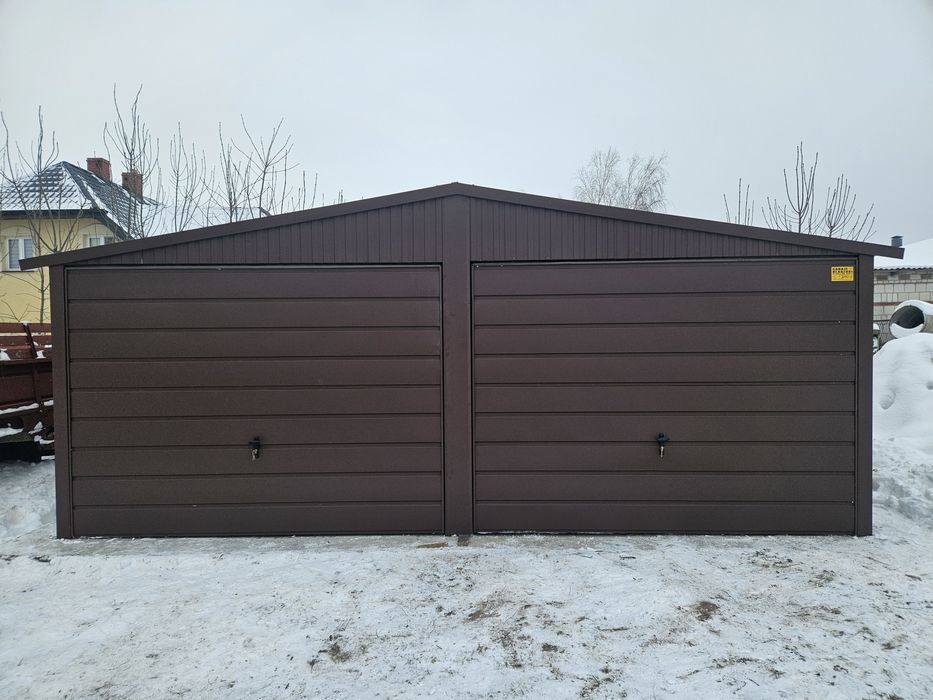 6x5.5 ŚLĄ Brązowy Garaże Blaszane Garaż Blaszany Blaszaki Blaszak