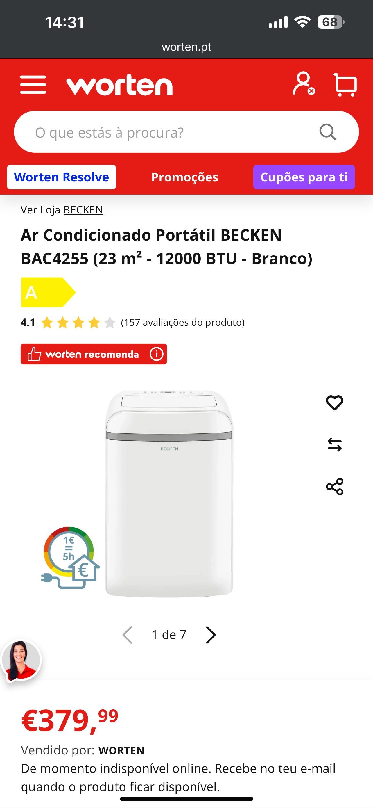 Ar Condicionado Portátil 12.000 Btus