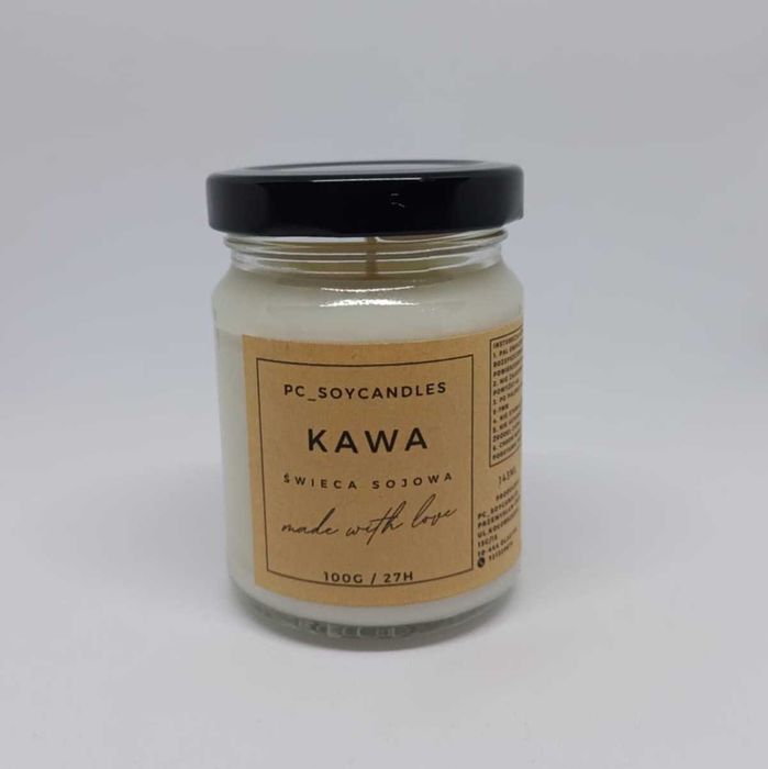Świeca Sojowa Zapachowa Kawa 143ml 27h Świeczka