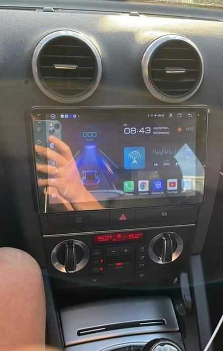 Rádio Audi A3 8P Android 14 com GPS (Novo)