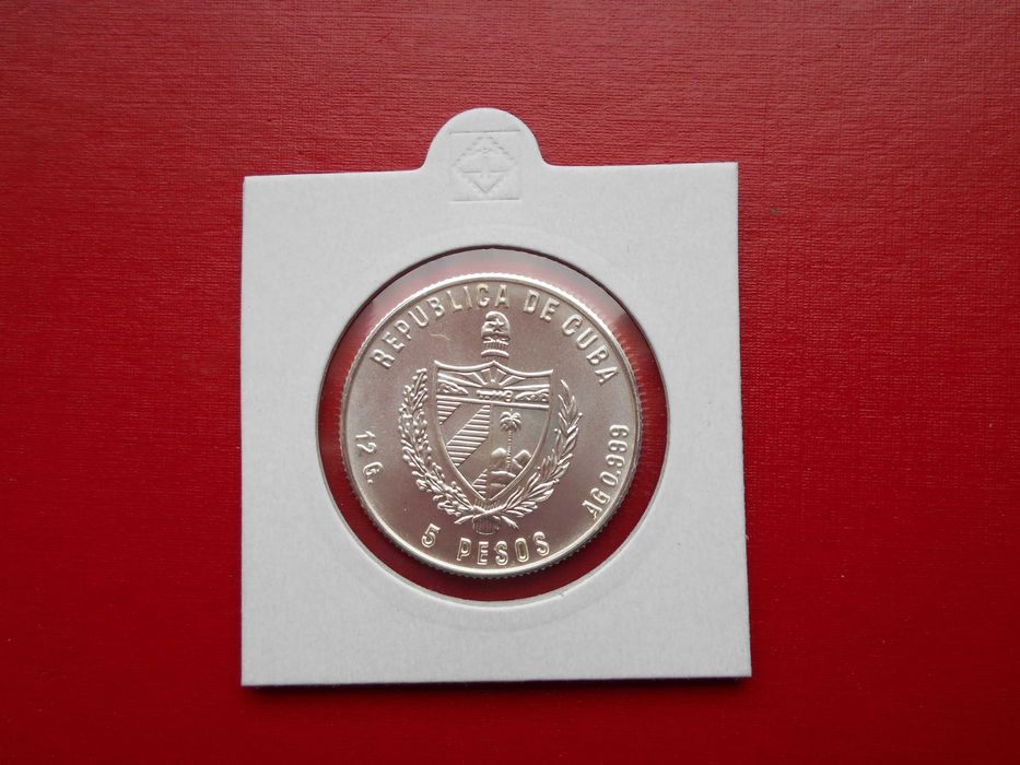 5 pesos Cuba 1987 srebro ag 999 stan idealny