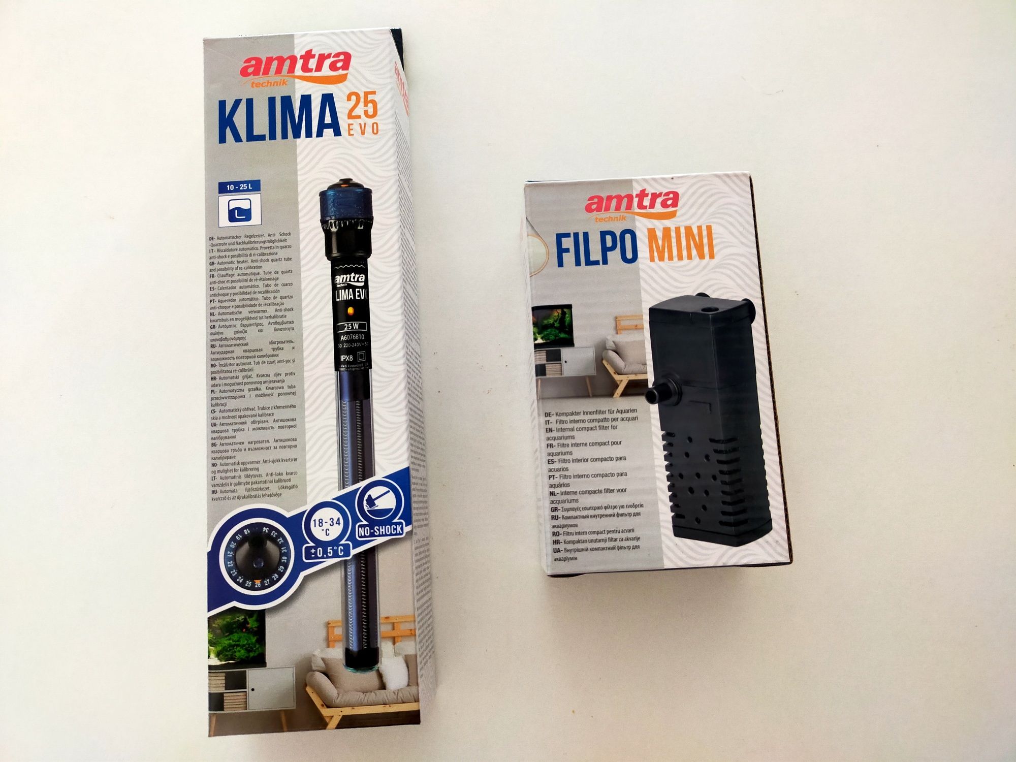Resistência e filtro para aquário até 25lt
