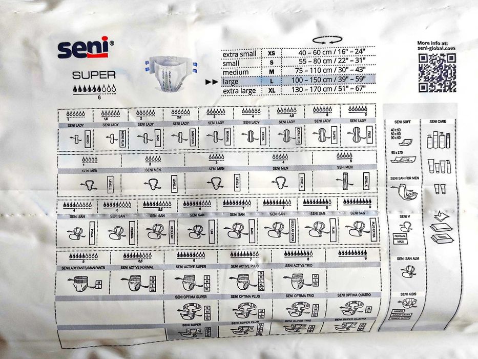 Підгузки для дорослих Seni Super large, розмір L, 30 штук
